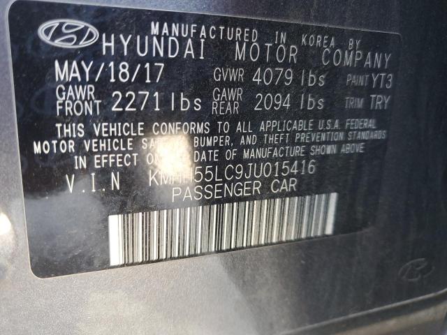 KMHH55LC9JU015416 - 2018 HYUNDAI ELANTRA GT SPORT GRAY photo 12