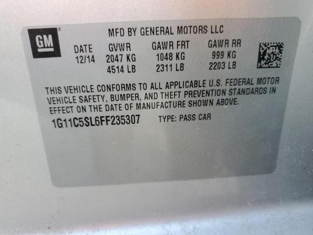 1G11C5SL6FF235307 - 2015 CHEVROLET MALIBU 1LT 灰色 照片 12