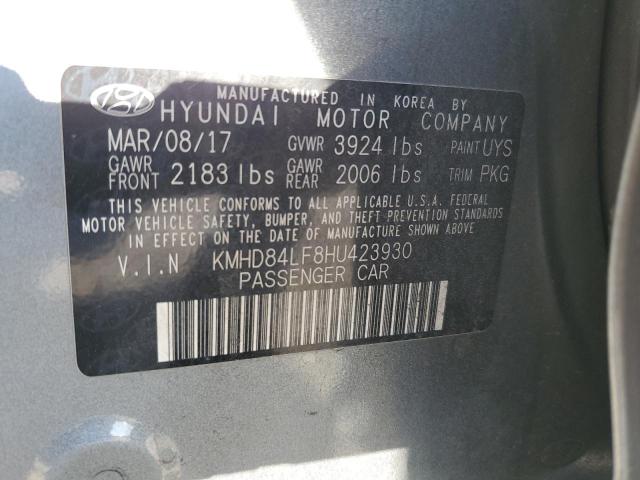 KMHD84LF8HU423930 - 2017 HYUNDAI ELANTRA SE SILVER photo 12