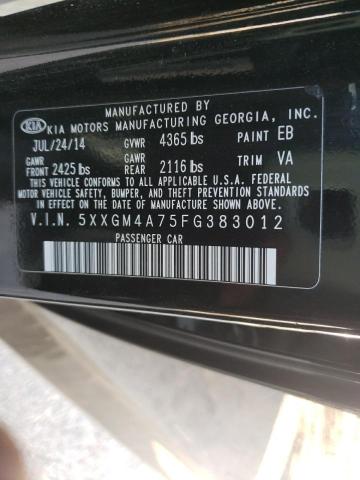 5XXGM4A75FG383012 - 2015 KIA OPTIMA LX BLACK photo 12