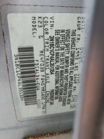 3N1BC1CP4AL351354 - 2010 NISSAN VERSA S SILVER photo 12