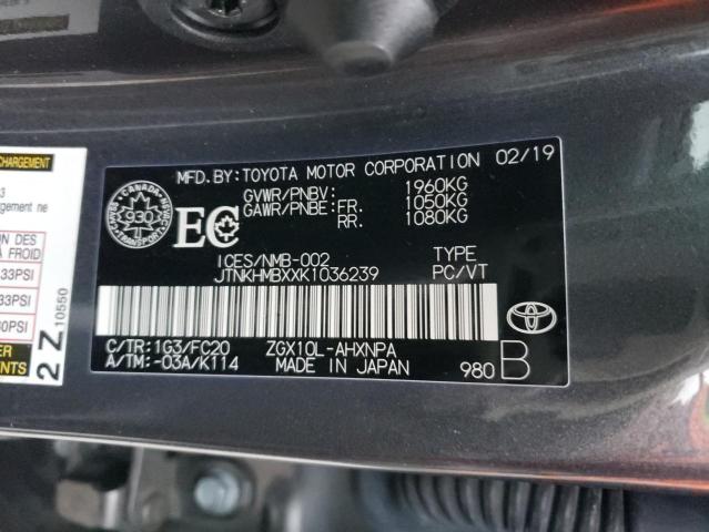 JTNKHMBXXK1036239 - 2019 TOYOTA C-HR XLE GRAY photo 13