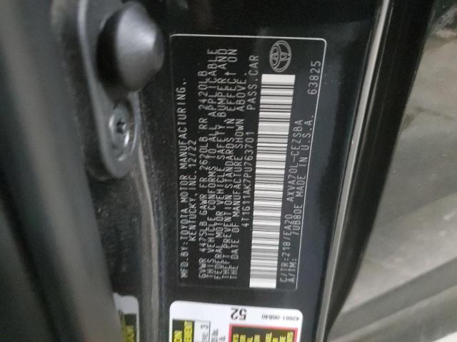 4T1G11AK7PU763701 - 2023 TOYOTA CAMRY SE NIGHT SHADE BLACK photo 12