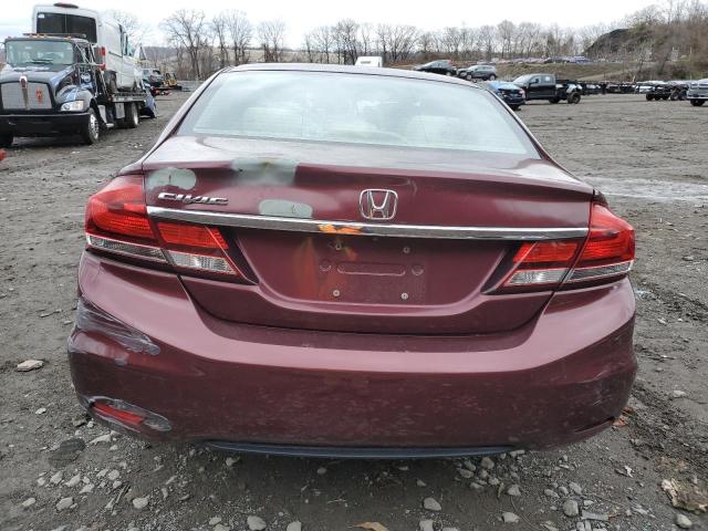 2HGFB2F50DH514811 - 2013 HONDA CIVIC LX BURGUNDY photo 6