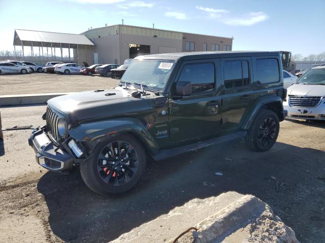 1C4JJXP68NW153203 - 2022 JEEP WRANGLER U SAHARA 4XE GREEN photo 1