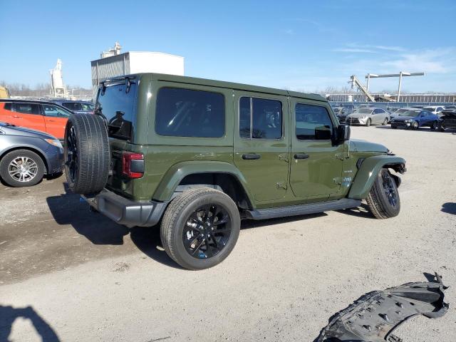 1C4JJXP68NW153203 - 2022 JEEP WRANGLER U SAHARA 4XE GREEN photo 3