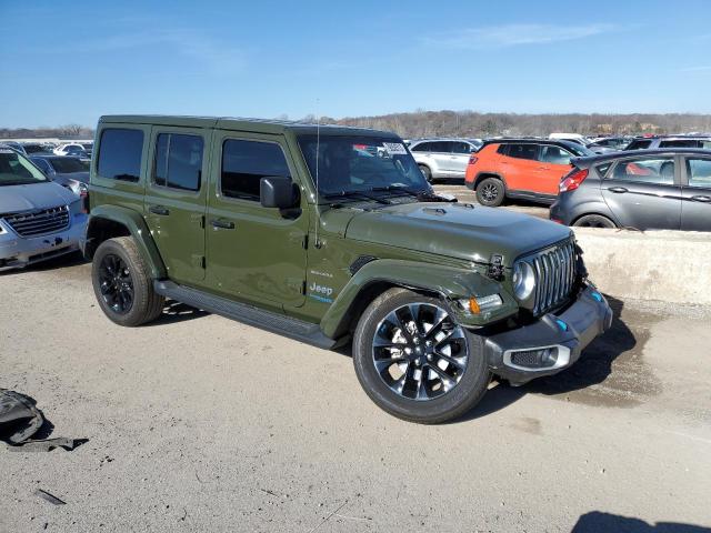 1C4JJXP68NW153203 - 2022 JEEP WRANGLER U SAHARA 4XE GREEN photo 4