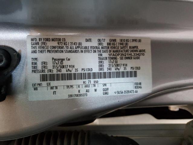 1FADP3N21HL334210 - 2017 FORD FOCUS TITANIUM SILVER photo 12