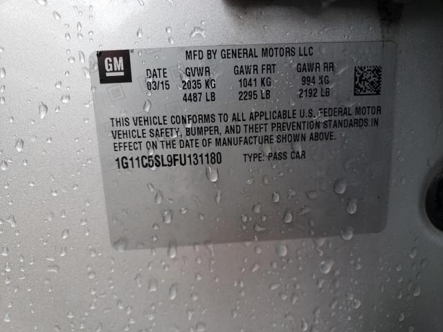 1G11C5SL9FU131180 - 2015 CHEVROLET MALIBU 1LT Күміс фото 12