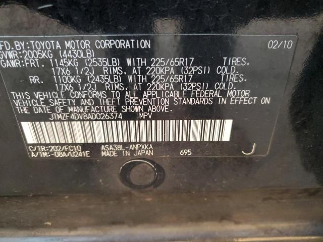 JTMZF4DV8AD026374 - 2010 TOYOTA RAV4 BLACK photo 13