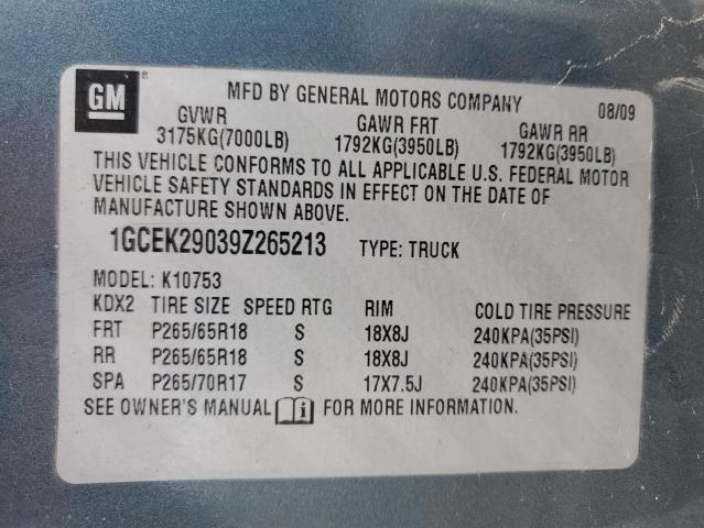 1GCEK29039Z265213 - 2009 CHEVROLET 150 EXP/CH K1500 LT BLUE photo 12