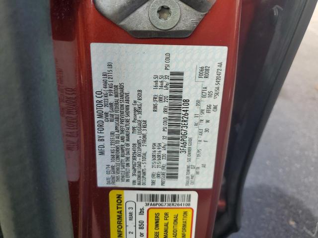 3FA6P0G73ER264108 - 2014 FORD FUSION S RED photo 12