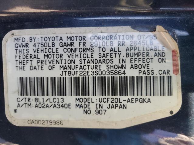 JT8UF22E3S0035864 - 1995 LEXUS LS 400 BLUE photo 12