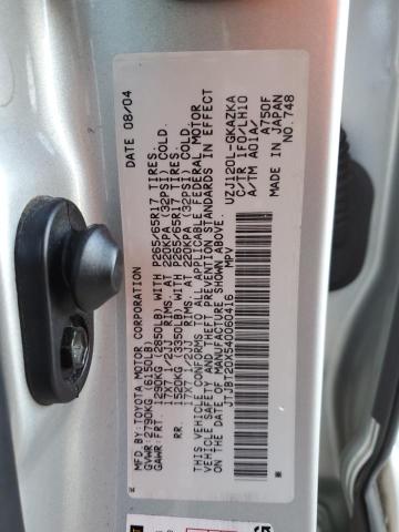 JTJBT20X540060416 - 2004 LEXUS GX 470 SILVER photo 13