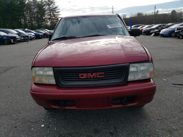 1GTDT19W928172781 - 2002 GMC SONOMA RED photo 5