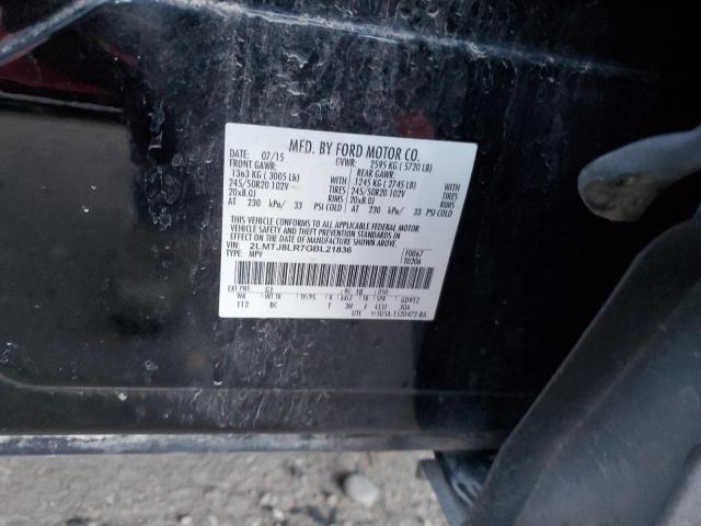 2LMTJ8LR7GBL21836 - 2016 LINCOLN MKX RESERVE Սև լուսանկար 12