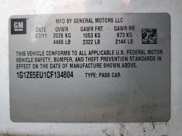 1G1ZE5EU1CF134804 - 2012 CHEVROLET MALIBU LTZ თეთრი ფოტო 12