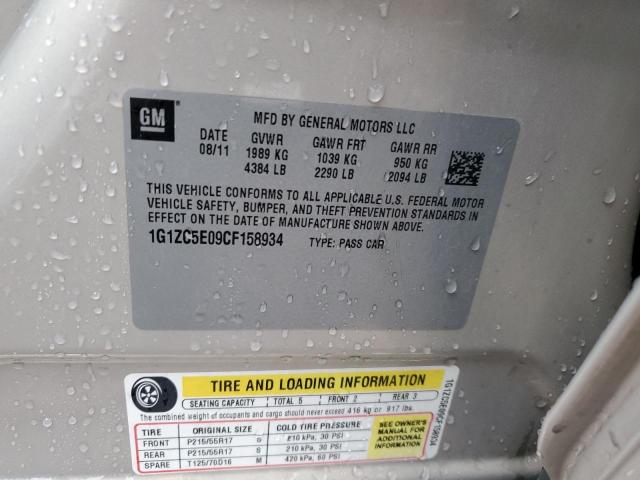 1G1ZC5E09CF158934 - 2012 CHEVROLET MALIBU 1LT Qızıl foto 12