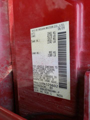 1N4AL21E99N529602 - 2009 NISSAN ALTIMA 2.5 RED photo 12