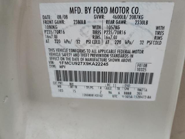 1FMCU927X9KA22245 - 2009 FORD ESCAPE XLS BEIGE photo 13