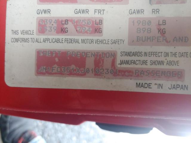JM1FC351XJ0102301 - 1988 MAZDA RX7 Կարմիր լուսանկար 10