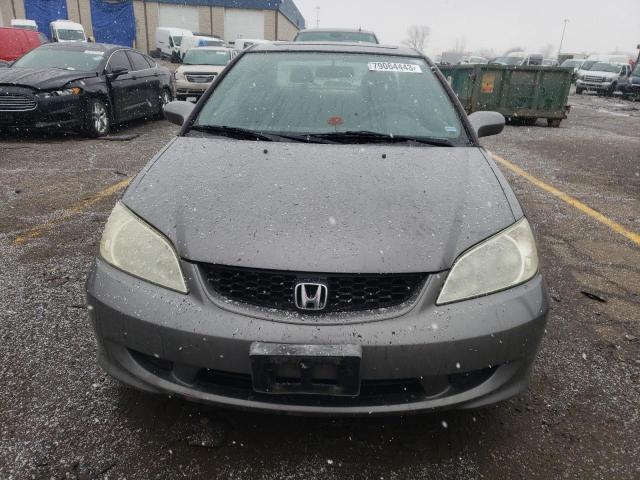 1HGEM22905L023254 - 2005 HONDA CIVIC EX GRAY photo 5