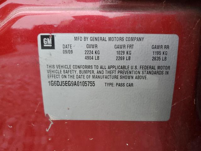 1G6DJ5EG9A0105755 - 2010 CADILLAC CTS PERFORMANCE COLLECTION Rot Foto 12