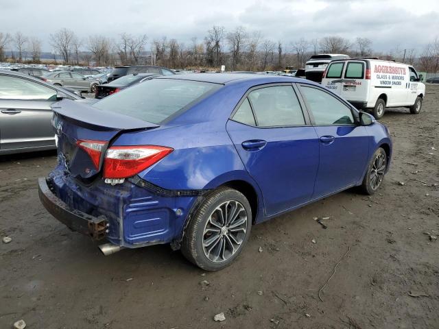 2T1BURHE3EC103458 - 2014 TOYOTA COROLLA L BLUE photo 3