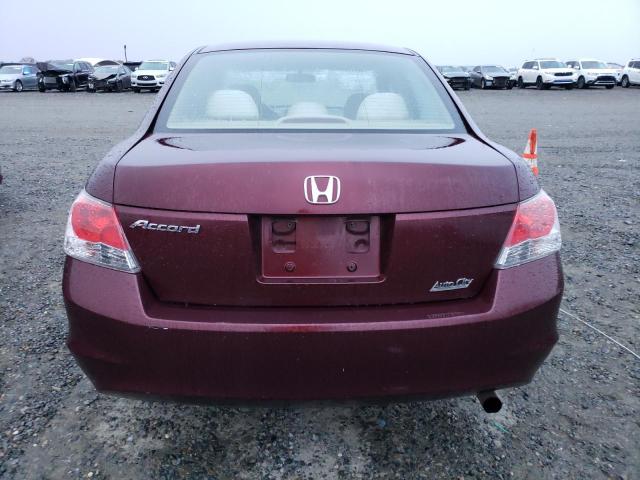 1HGCP26389A187261 - 2009 HONDA ACCORD LX BURGUNDY photo 6