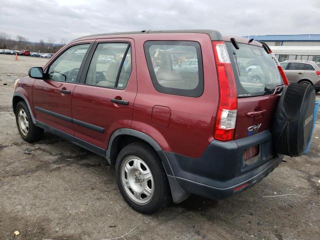 JHLRD78545C031202 - 2005 HONDA CR-V LX BURGUNDY photo 2