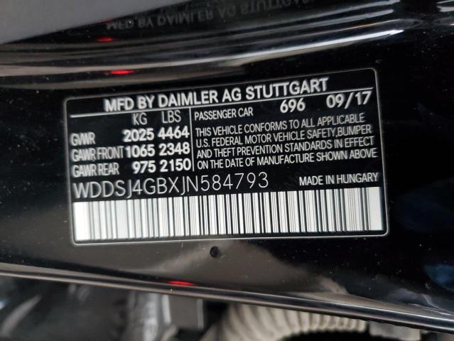 WDDSJ4GBXJN584793 - 2018 MERCEDES-BENZ CLA 250 4MATIC BLACK photo 12