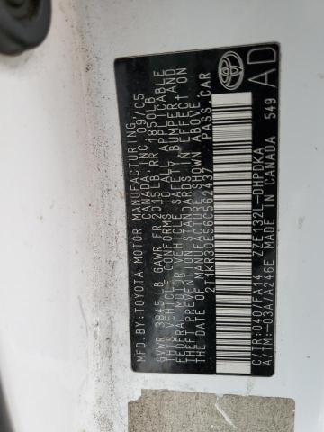 2T1KR30E56C562437 - 2006 TOYOTA COROLLA MA XR WHITE photo 12