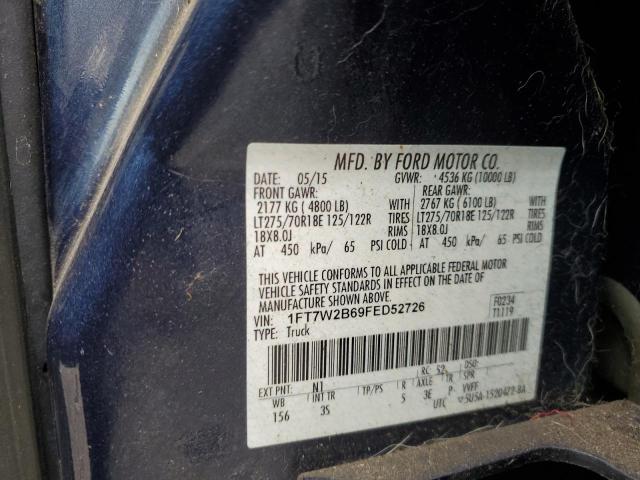 1FT7W2B69FED52726 - 2015 FORD F250 SUPER DUTY BLUE photo 12