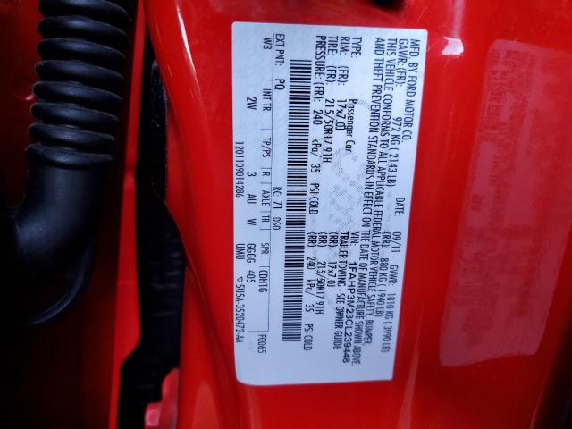 1FAHP3M23CL239448 - 2012 FORD FOCUS SEL RED photo 12