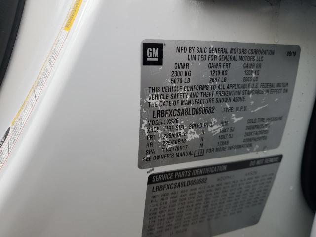 LRBFXCSA8LD060682 - 2020 BUICK ENVISION ESSENCE თეთრი ფოტო 14