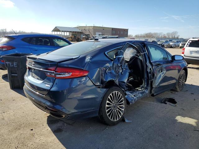 3FA6P0K97JR207431 - 2018 FORD FUSION TITANIUM/PLATINUM BLUE photo 3