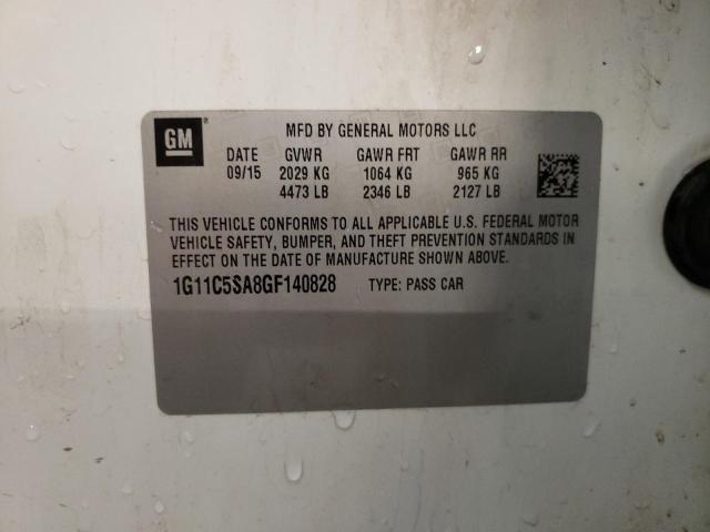 1G11C5SA8GF140828 - 2016 CHEVROLET MALIBU LIM LT Ақ фото 12