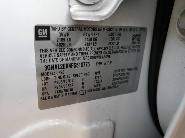 3GNAL2EK4FS519773 - 2015 CHEVROLET CAPTIVA LS 白色 照片 14