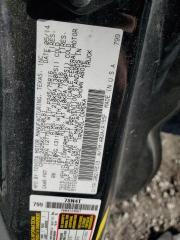 5TFUX4EN5EX028352 - 2014 TOYOTA TACOMA ACCESS CAB შავი ფოტო 12