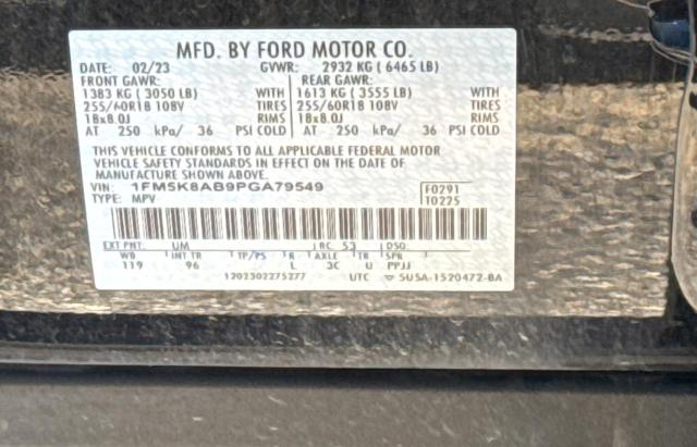 1FM5K8AB9PGA79549 - 2023 FORD EXPLORER POLICE INTERCEPTOR 黑色 照片 10