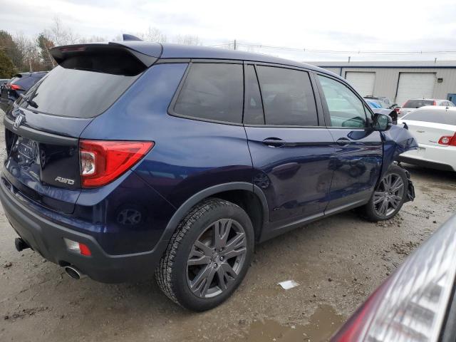 5FNYF8H59KB021482 - 2019 HONDA PASSPORT EXL BLUE photo 3