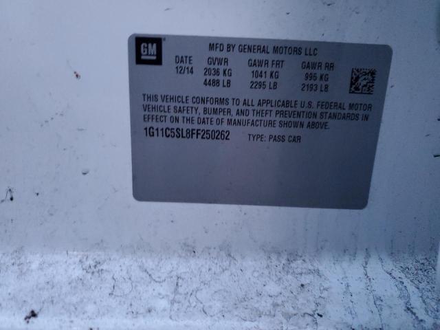 1G11C5SL8FF250262 - 2015 CHEVROLET MALIBU 1LT 白色 照片 12