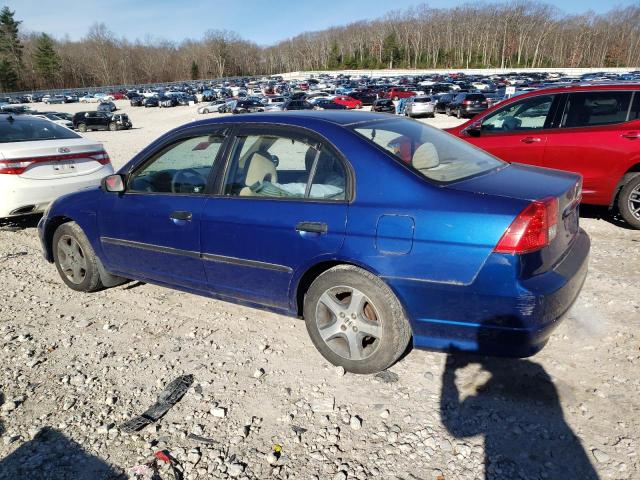1HGES16374L024115 - 2004 HONDA CIVIC DX VP BLUE photo 2