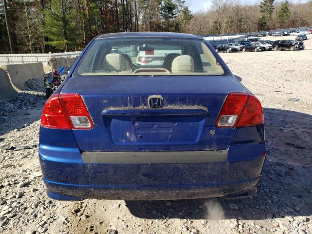 1HGES16374L024115 - 2004 HONDA CIVIC DX VP BLUE photo 6