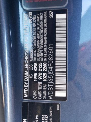 WDBTJ65J54F082601 - 2004 MERCEDES-BENZ CLK 320C BLUE photo 12