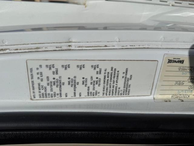 3C7WRVKG2KE512637 - 2019 RAM PROMASTER 3500 STANDARD Սպիտակ լուսանկար 10