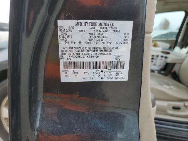 1FMCU5K32AKB30109 - 2010 FORD ESCAPE HYBRID GRAY photo 12