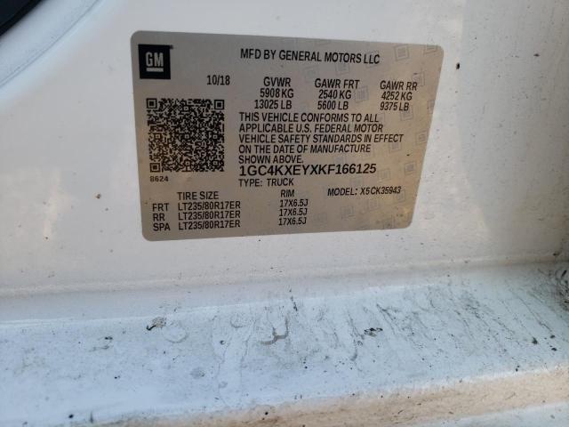 1GC4KXEYXKF166125 - 2019 CHEVROLET SILVERADO K3500 LTZ WHITE photo 12