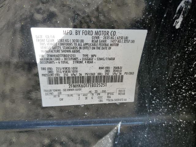 2FMHK6DT7EBD25251 - 2014 FORD FLEX LIMITED BLACK photo 13