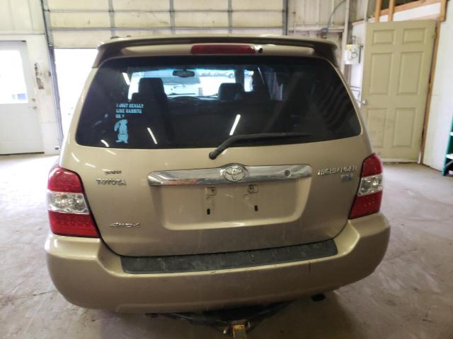 JTEEW21A360011828 - 2006 TOYOTA HIGHLANDER HYBRID TAN photo 6